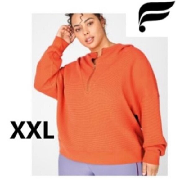 Fabletics - Women's Lizzie Half-Zip Hoodie - Burnt Sedona. Size: XXL. NWT (1628) - Picture 1 of 10